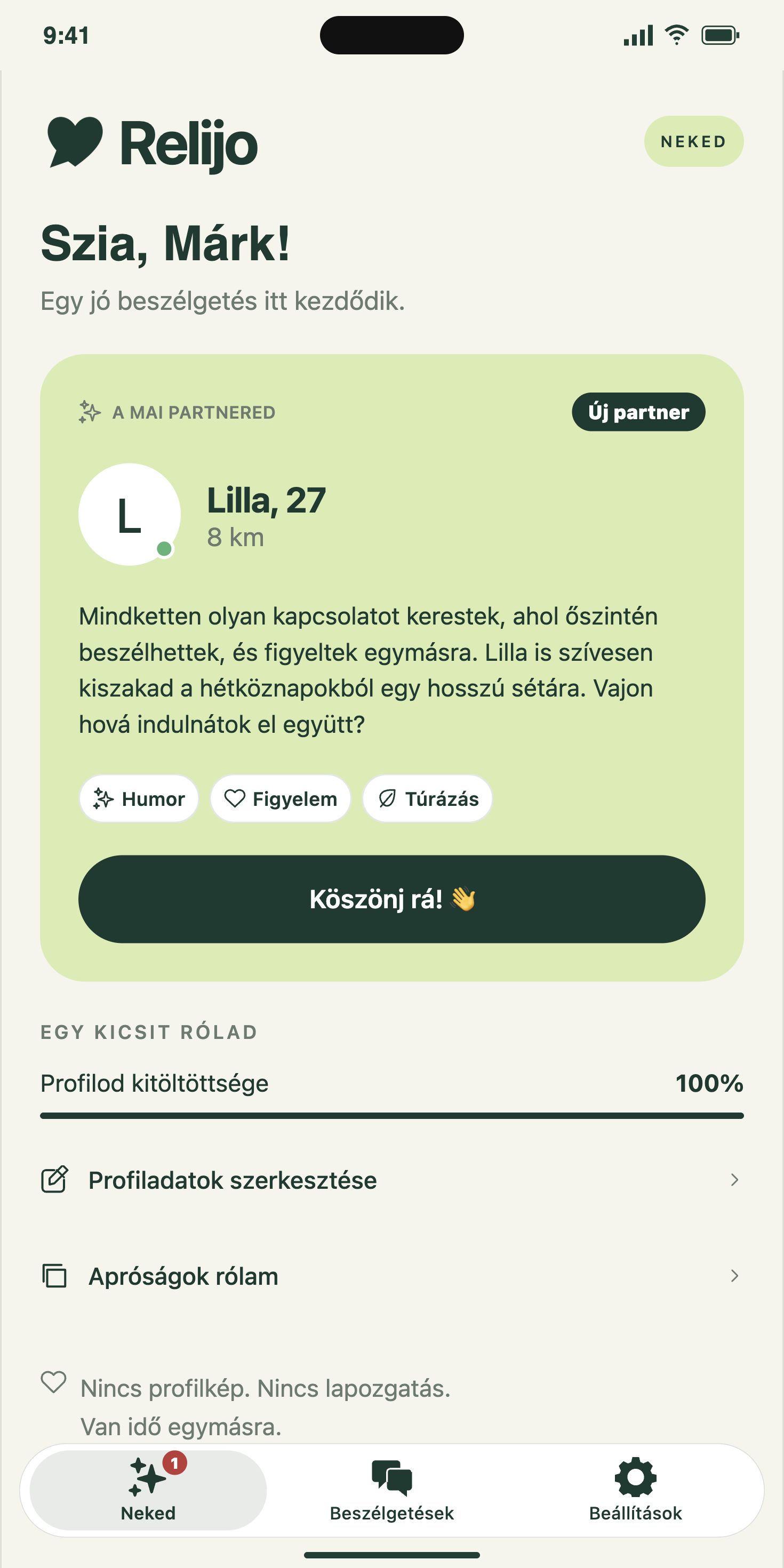 A Relijo Neked oldala a mai partnerrel